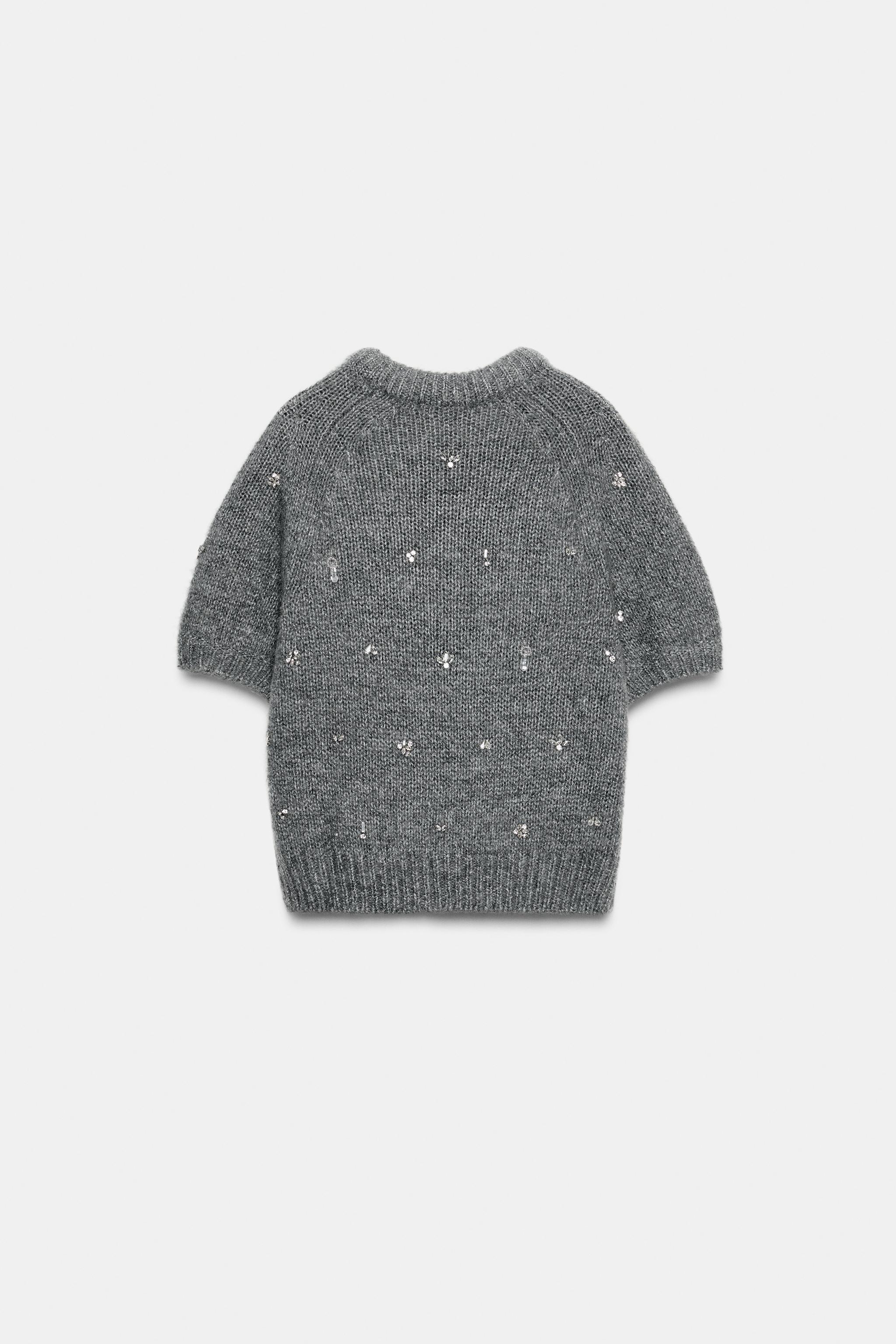 KNIT SWEATER WITH JEWEL BEADING